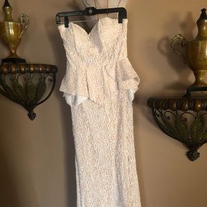 Beautiful sequin full length ivory gown